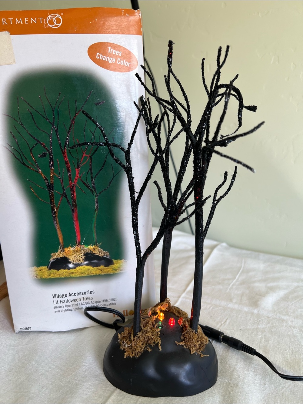 Department 56 Halloween Village Lit Halloween tree color changing 11”